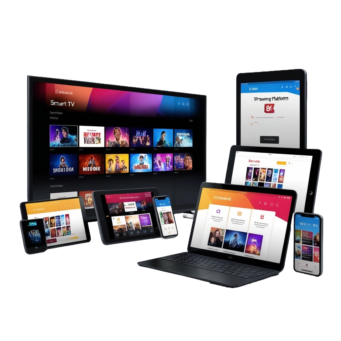 iptv compatible on multiples devices like laptop, phone, tablet and tv.